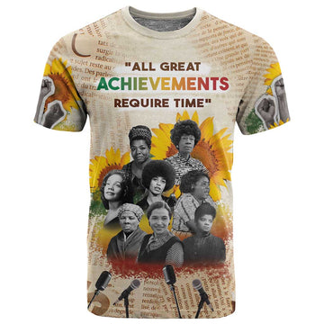 African Achievements T shirt Civil Rights Female Leaders Sunflower DT04