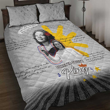 African American Coretta Scott King Quilt Bed Set Honoring The Legacy Hand Draw Style DT04