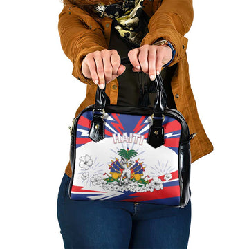 Haiti Heritage Month Shoulder Handbag Negre Marron With Hibiscus DT04