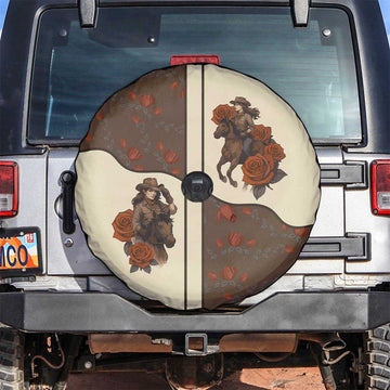 Cowgirl Spare Tire Cover Rose Retro Western Yoke DT05