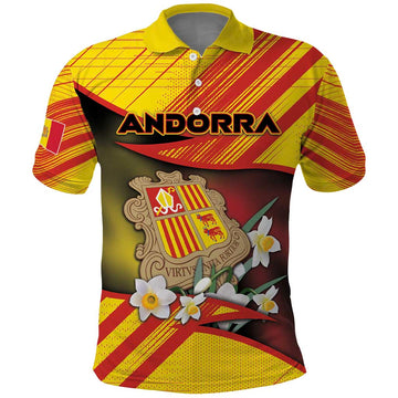 Personalized Andorra Polo Shirt The Grandalla Flowers With Symbol DT05