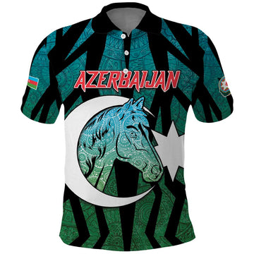 Personalized Azerbaijan Polo Shirt Karabakh Horse Tattoo DT05