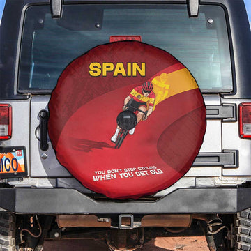 Spain Cycling Spare Tire Cover You Don't Stop Cycling When You Get Old DT05