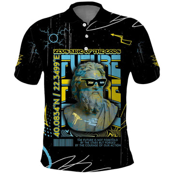 Ancient Greek Zeus Polo Shirt Futuristic Style DT05