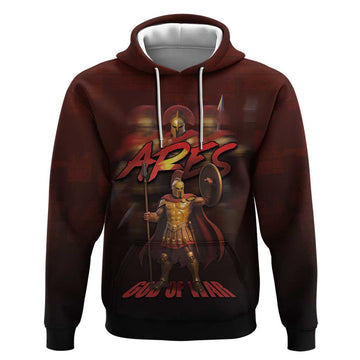 Ancient Greek Ares Hoodie God Of War And Courage DT05
