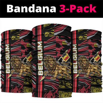 Belgium Neck Gaiter Lion Holding Flag DT05