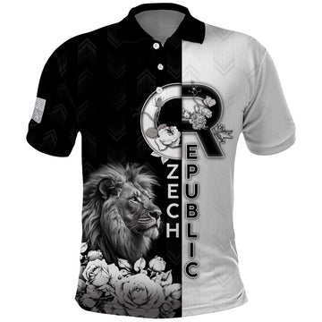 Czech Republic Polo Shirt White Lion With Rose DT05