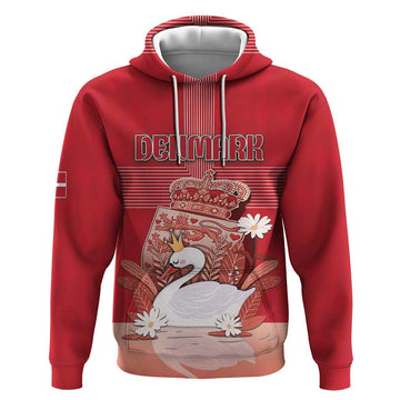 Personalized Denmark Hoodie Mute Swan With Symbol DT05