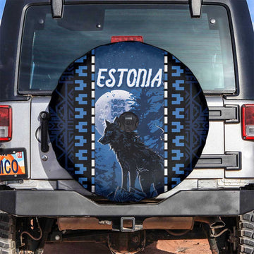 Estonia Spare Tire Cover Night Wolf With Pattern DT05
