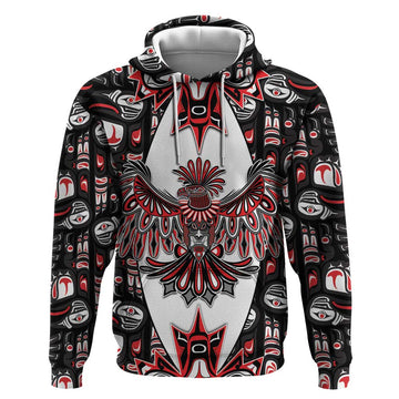 Canada Haida Hoodie Thunderbird Northwest Coast Indigenous DT05