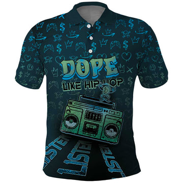 Dope Like Hip Hop Polo Shirt Hiphop Graffiti Style DT05