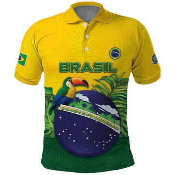 Personalized Brazil Polo Shirt Toco Toucan Tropical Vibes DT05