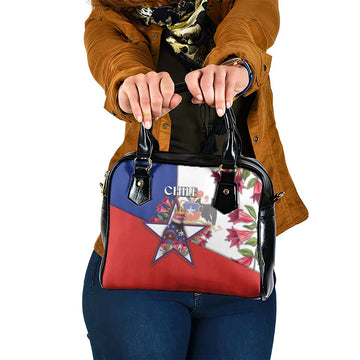 Chile Shoulder Handbag Andean Condor With Chilean Bellflower DT05