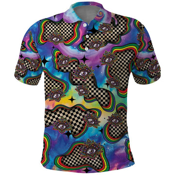 Hippie Polo Shirt Psychedelic Third Eye Art DT05