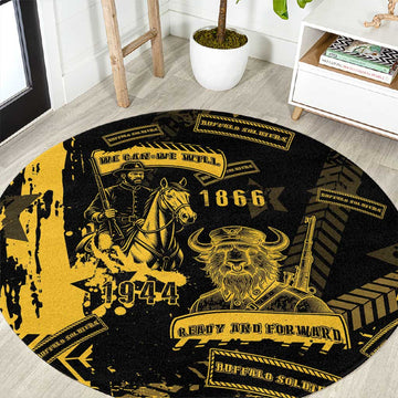 Buffalo Soldiers African American Round Carpet Military Urban Retro Style DT05
