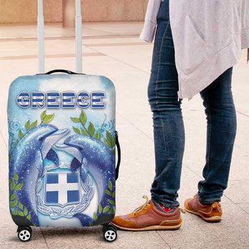 Greece Luggage Cover Dolphins And Symbol DT05