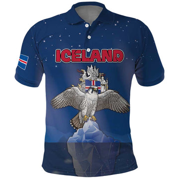 Personalized Iceland Polo Shirt The Gyrfalcon With Symbol DT05