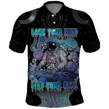 Astronaut Polo Shirt Love Your Mind Find Your Soul DT05