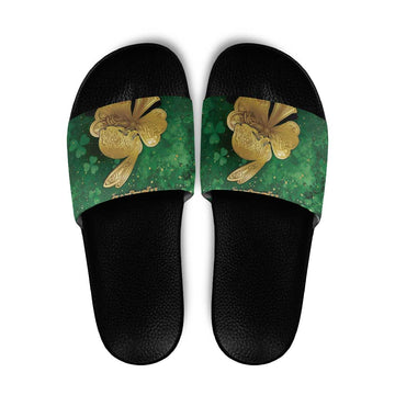 Ireland Slide Sandals The Shamrock With The Irish Hare Patterns DT05