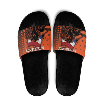 Netherlands Slide Sandals Lion With Daisy Flower DT05