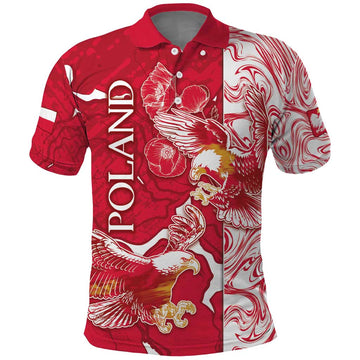 Personalized Poland Polo Shirt Two White Eagles Fighting DT05