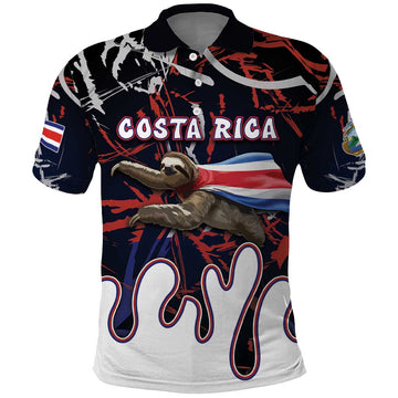 Personalized Costa Rica Polo Shirt Flying Sloth DT05