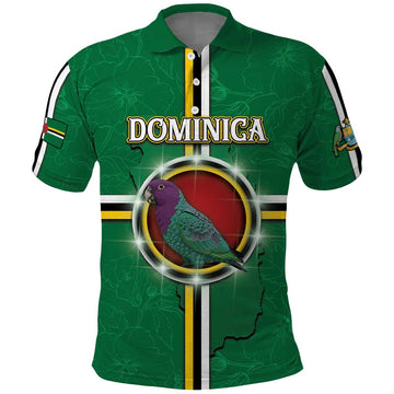 Personalized Dominica Polo Shirt Sisserou Parrot With Hibiscus Patterns DT05