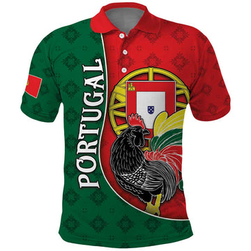 Personalized Portugal Polo Shirt Rooster With Coat Of Arms DT05