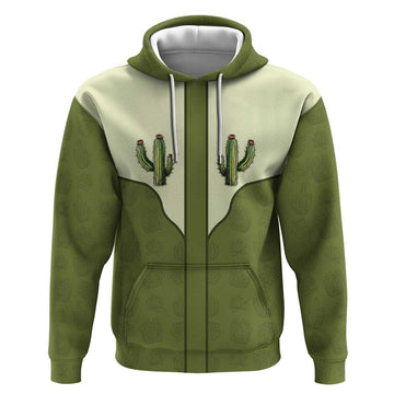 Cowboy Hoodie Cactus Retro Western Yoke DT05