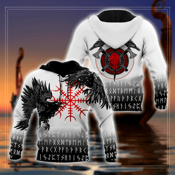 Viking Clothing Raven Tattoo Viking Hoodie RLT12