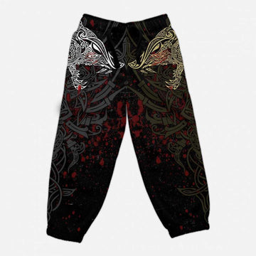 Viking Clothing Geki and Freki Viking Wolf Iii Tattoo Jogger RLT12