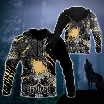 Viking Clothing Fenrir Norse Wolf Hoodie RLT12