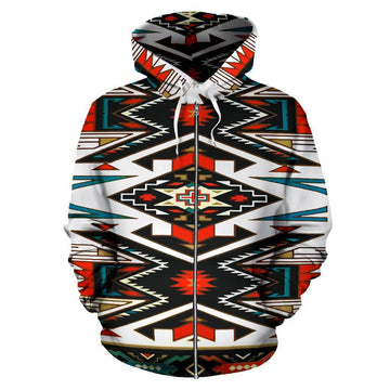 Tribal Pattern Colorful Native American Design 3D Zipper Hoodies LT10