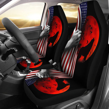 Flag Blood And Wolf Car Seat Covers LT10
