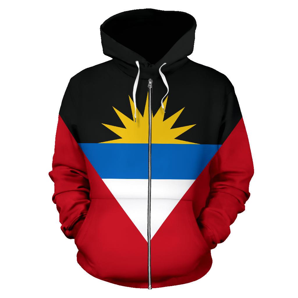 Antigua and Barbuda Zipper Hoodie Original Flag
