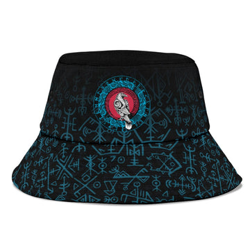 Viking Bucket Hat Raven Celtic Cyan RLT12