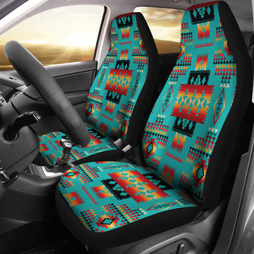 Blue Native Tribes Pattern Native American Car Seat Covers LT10