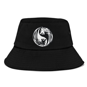 Viking Bomber Bucket Hat Ying Yang Wolf RLT12
