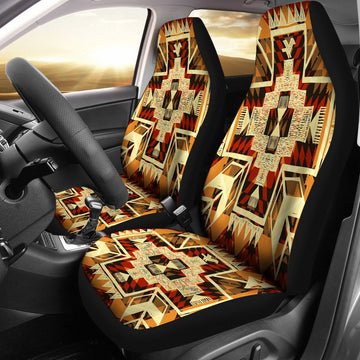 Indigenous Design Yellow Native American Car Seat Covers LT10