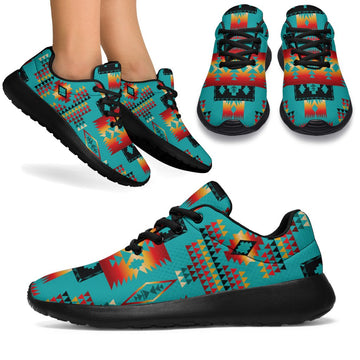 Blue Native Tribes Pattern Native American Sport Sneakers LT10