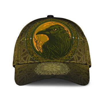 Viking Classic Cap, Ethnic Odin Raven Gold RLT12