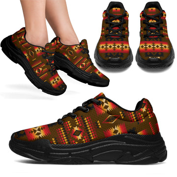 Brown Native Tribes Native American Chunky Sneakers LT10
