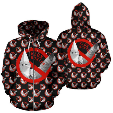African Hoodie Anti KKK Klux Buster Zip Hoodie