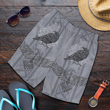Viking All Over Print Men's Shorts Odin's Celtic Raven Scandinavian Tattoo RLT12