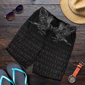 Viking Men's Shorts - Odin Huginn and Muninn Rune RLT12