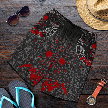Viking Men's Shorts - Odin Raven Rune Futhark Blood RLT12