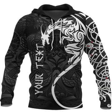 Custom Viking Hoodie Dragon Tattoo RLT12