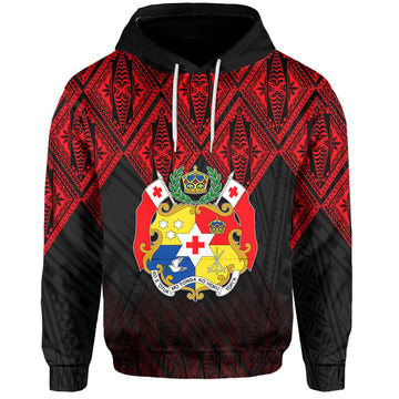 Tonga Hoodie Ngatu Black and Red Style LT6