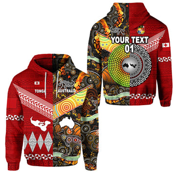 Tonga Ngatu and Australia Aboriginal Hoodie Together LT8