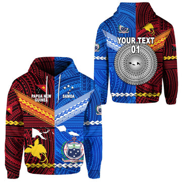 Custom Papua New Guinea And Samoa Hoodie Together, Custom Text And Number LT8